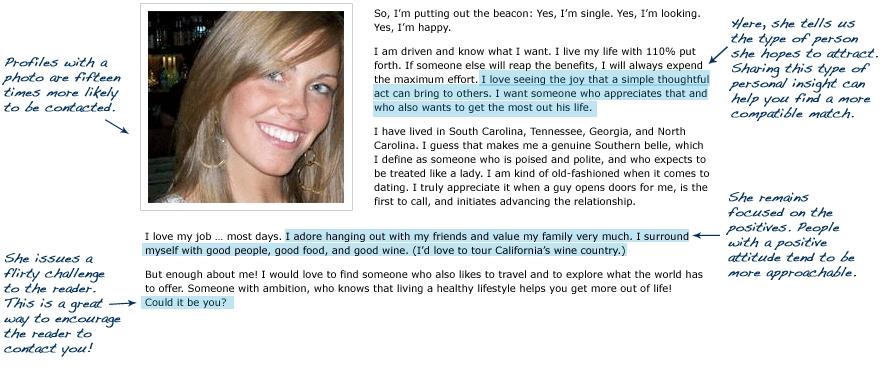example of good dating profile